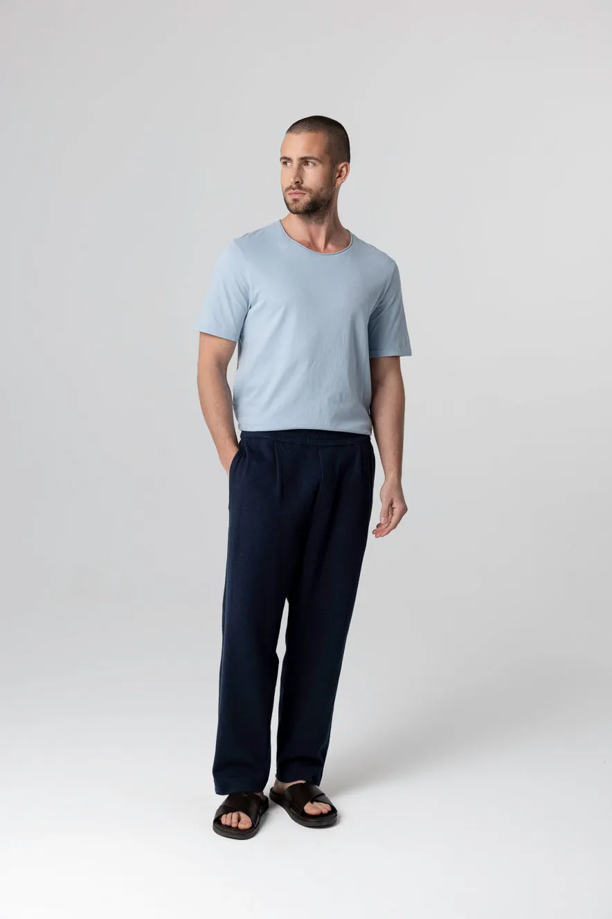 Pantalon Marine en Coton / Lin / Coton organique