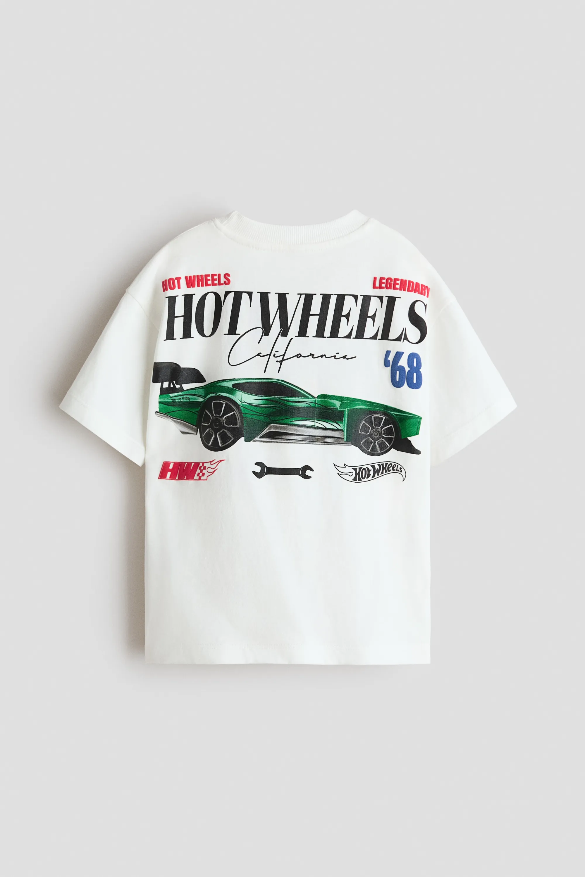 T-shirt loose imprimé - Blanc/Hot Wheels