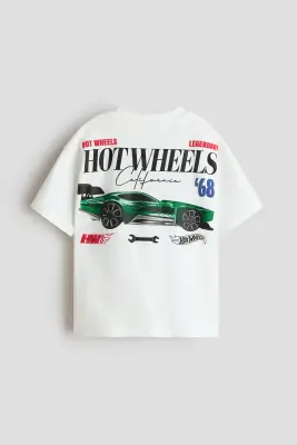 T-shirt loose imprimé - Blanc/Hot Wheels — photo 1