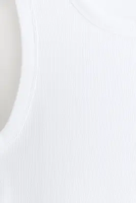Débardeur côtelé Slim Fit - Blanc — photo 4