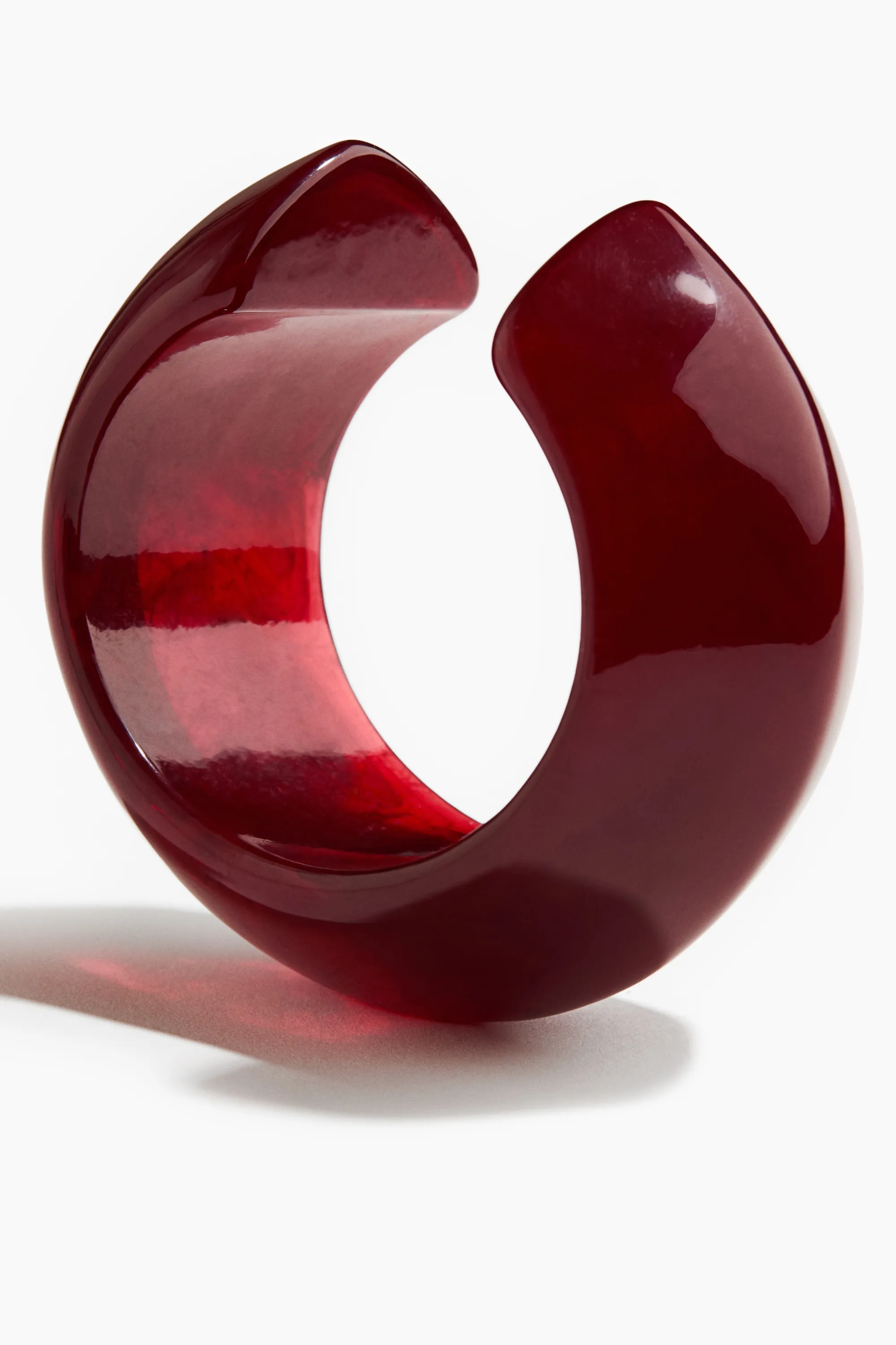 Chunky cuff bracelet - Rouge foncé/marbré