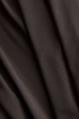 Jupe midi à effet drapé - Marron foncé — photo 4