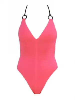 Maillot de bain une pièce BAHIA rose bretelles croisées noires NEUF Prix boutique 325€ Taille 34 — photo 1