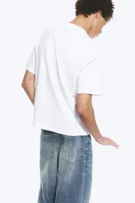 T-SHIRT COUPE AMPLE - Blanc — photo 2