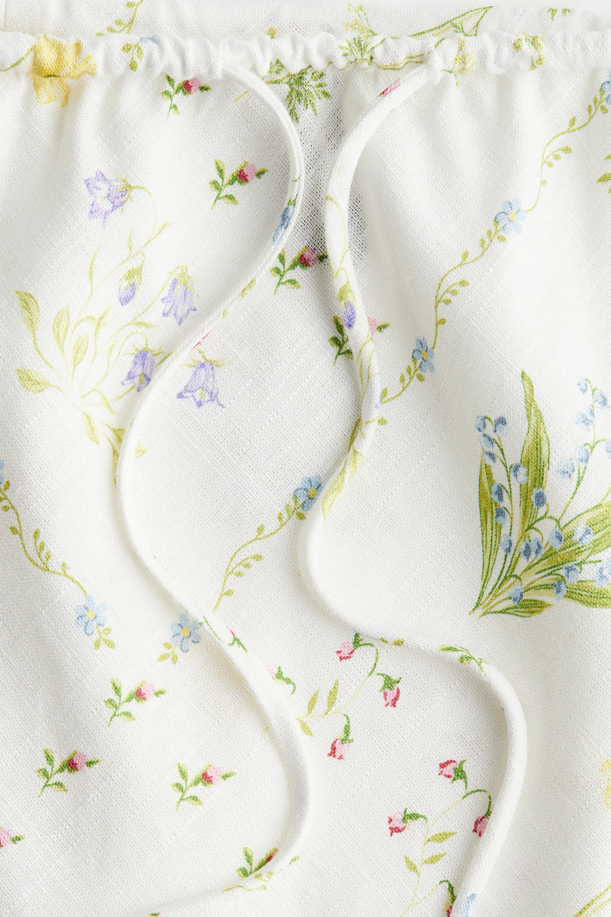 Jupe maxi avec cordon de serrage - Crème/fleuri