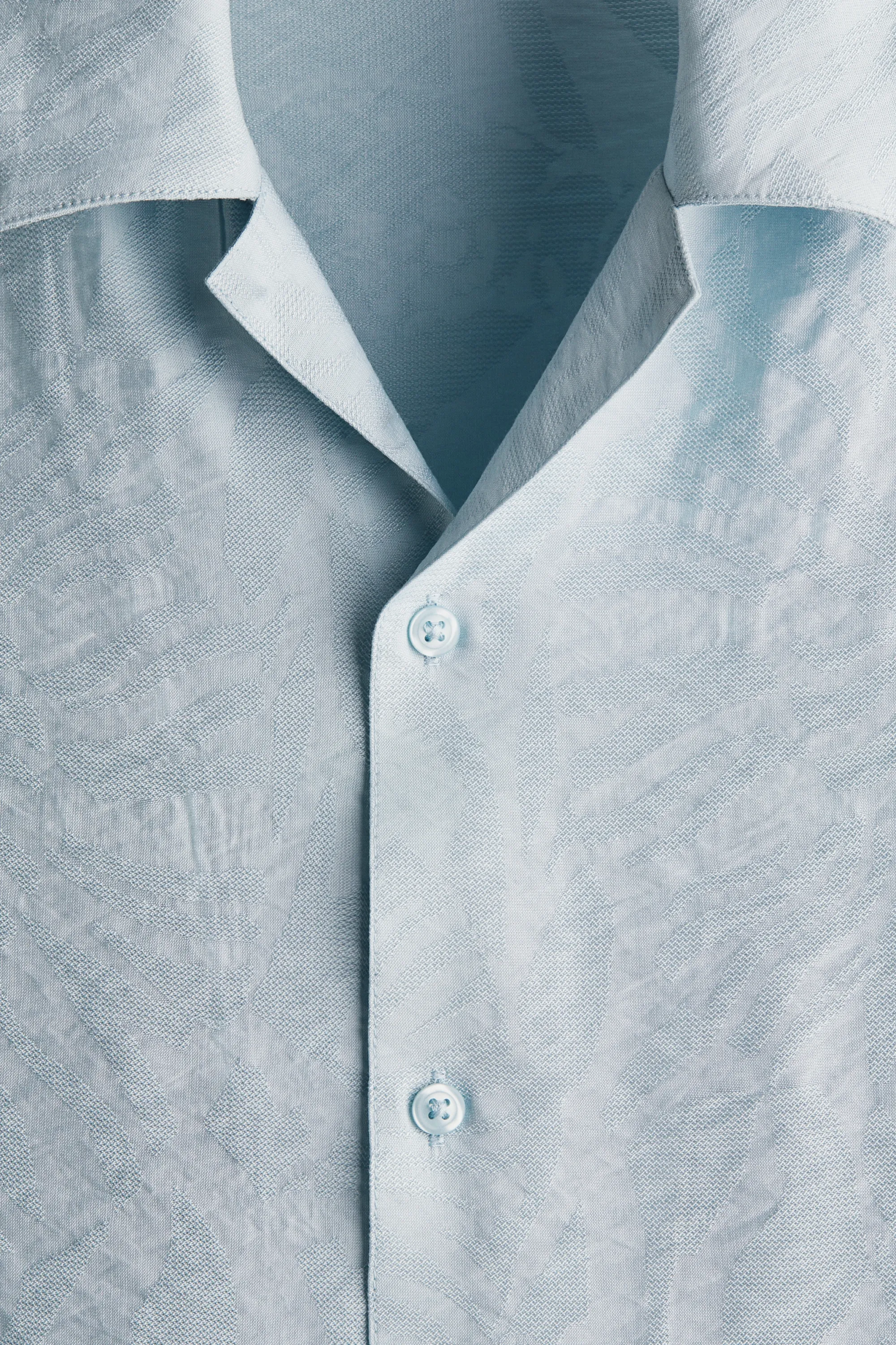 Chemise Regular Fit en tissu jacquard - Turquoise clair
