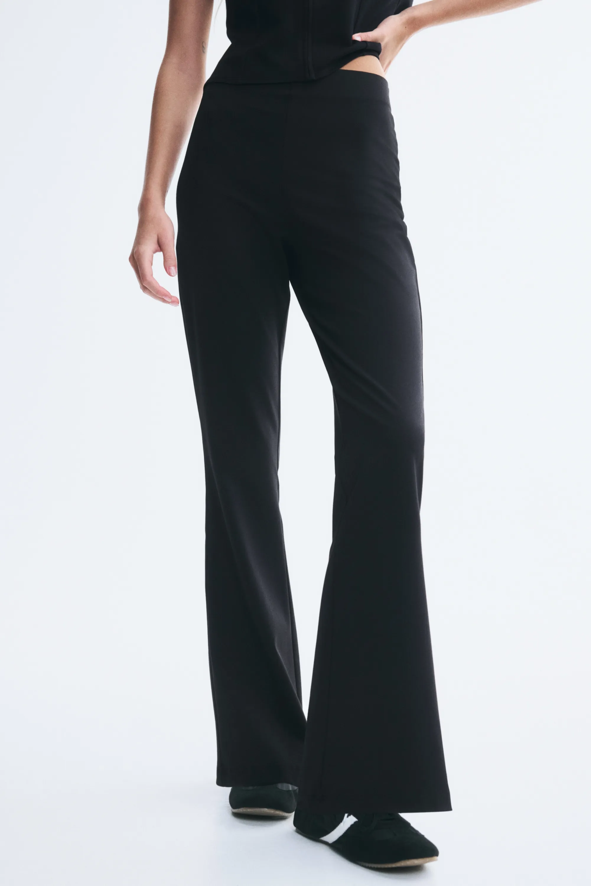 Pantalon évasé 7/8 - Noir