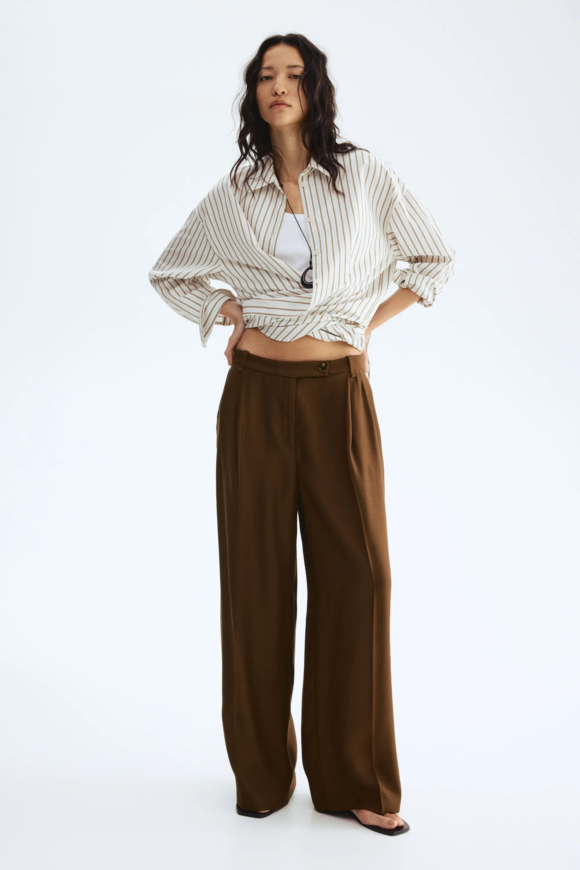 Pantalon chic - Vert olive foncé