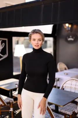 Garance Merino Wool Top - Black — photo 1