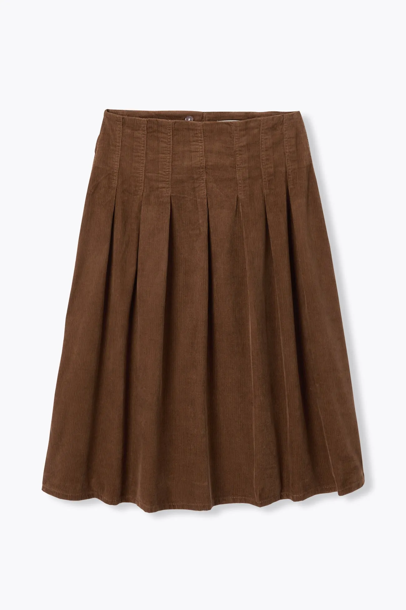 Jupe midi en velours côtelé