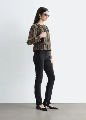 Blouse à smocks - Beige/Imprimé léopard — photo 4