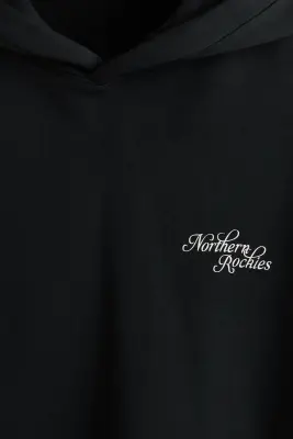 Hoodie imprimé Relaxed Fit - Noir/Northern Rockies — photo 4