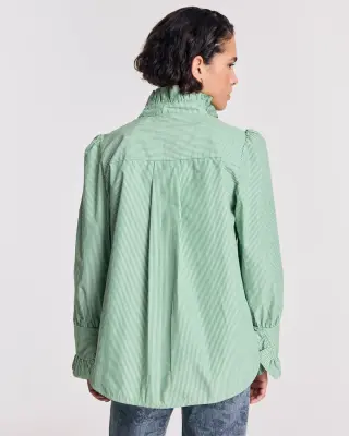 Blouse Source rayures vertes et écrues — photo 4