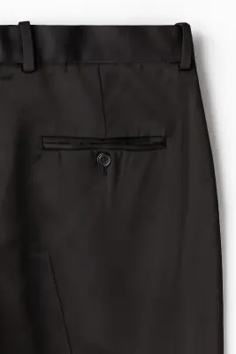 Pantalon Relaxed Fit en satin - Noir — photo 1