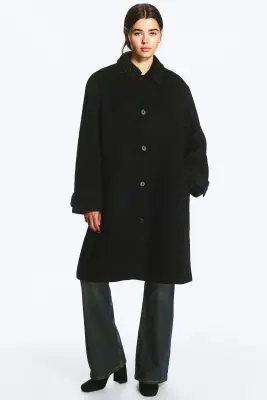 Manteau croisé mi-long - Noir — photo 2