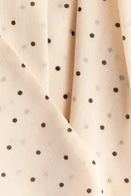 Top à étages avec détail à nouer - Beige clair/pois — photo 4