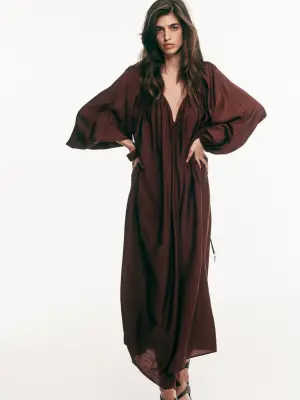 Robe tunique oversize - Marron foncé — photo 1
