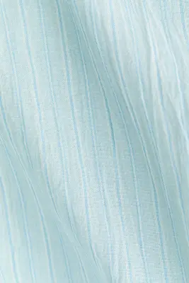 Longue chemise en coton - Turquoise clair/rayé — photo 4