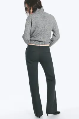 Pantalon de costume bootcut taille basse - Gris foncé — photo 3