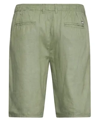 NORTH BERMUDA LIN TAILLE ELASTIQUE Kaki — photo 3