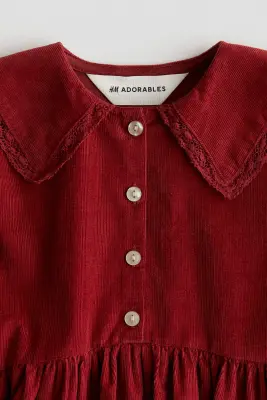 Robe en velours de coton côtelé - Rouge — photo 3