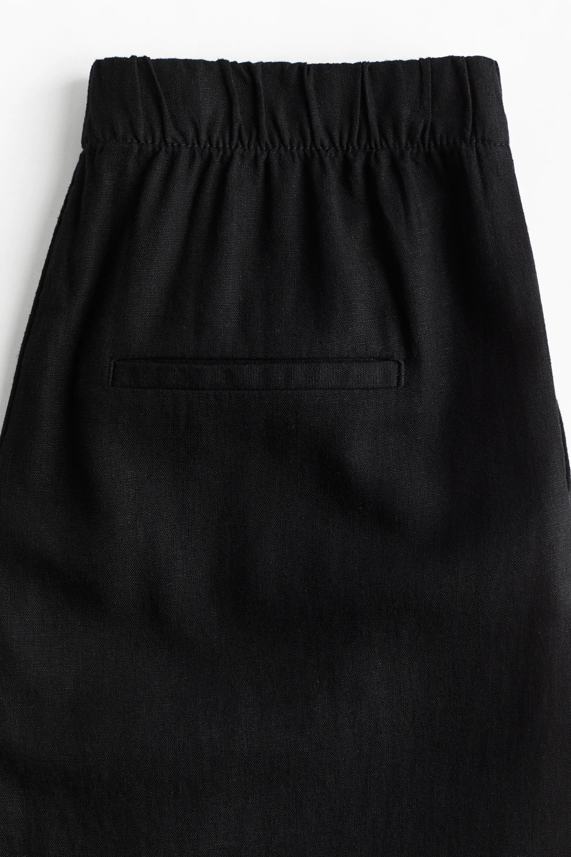 Pantalon large en lin mélangé - Noir