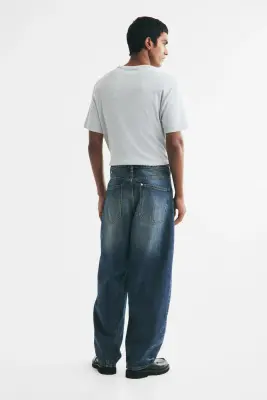 Baggy Barrel Jeans - Bleu denim — photo 2