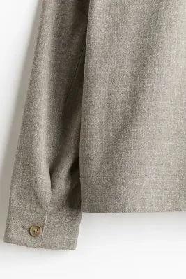 Veste-chemise Regular Fit - Beige chiné — photo 2