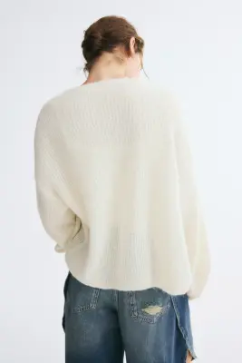 Gilet sans fermeture à manches ballon - Crème — photo 2