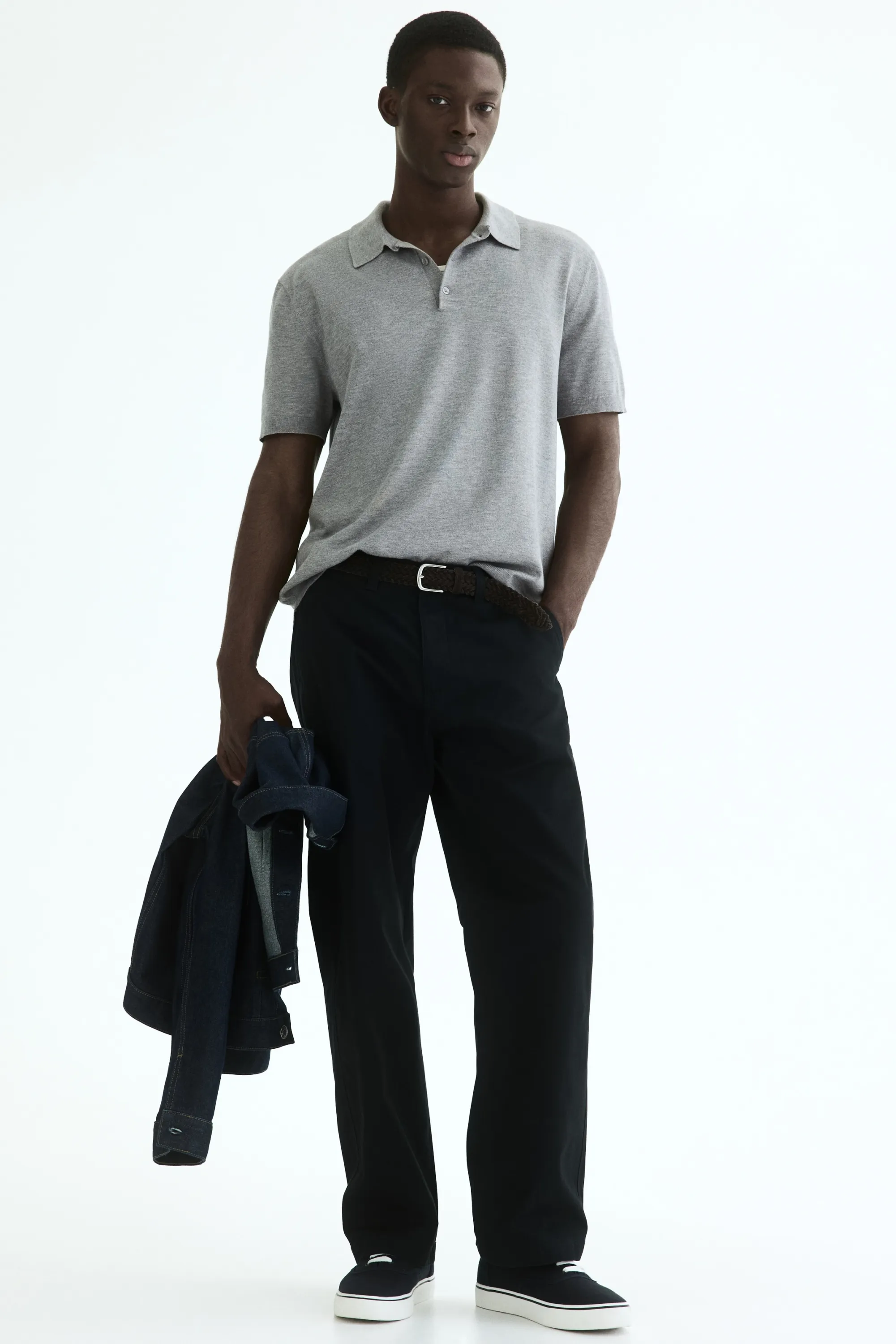 Polo Regular Fit - Gris chiné