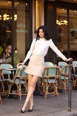 Ayla Mini Skirt - Beige — photo 3