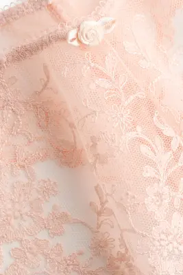 Culotte Thong brodée - Rose poudré — photo 4