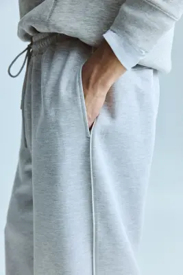 Pantalon jogger de sport Loose Fit - Gris clair chiné — photo 3