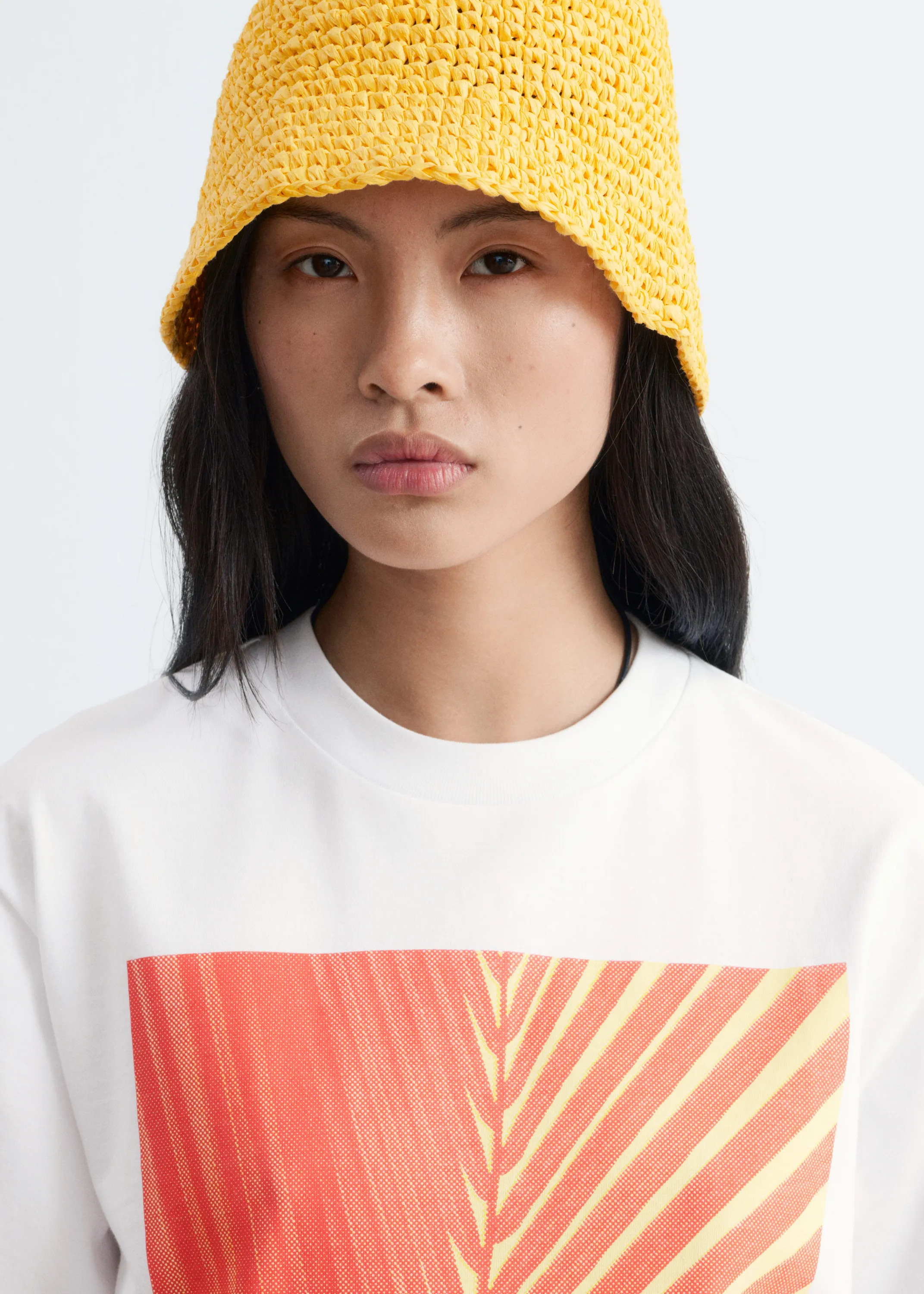 Chapeau en paille tressée - Jaune