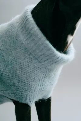 Pull pour chien en maille duveteuse - Bleu ancien clair — photo 2