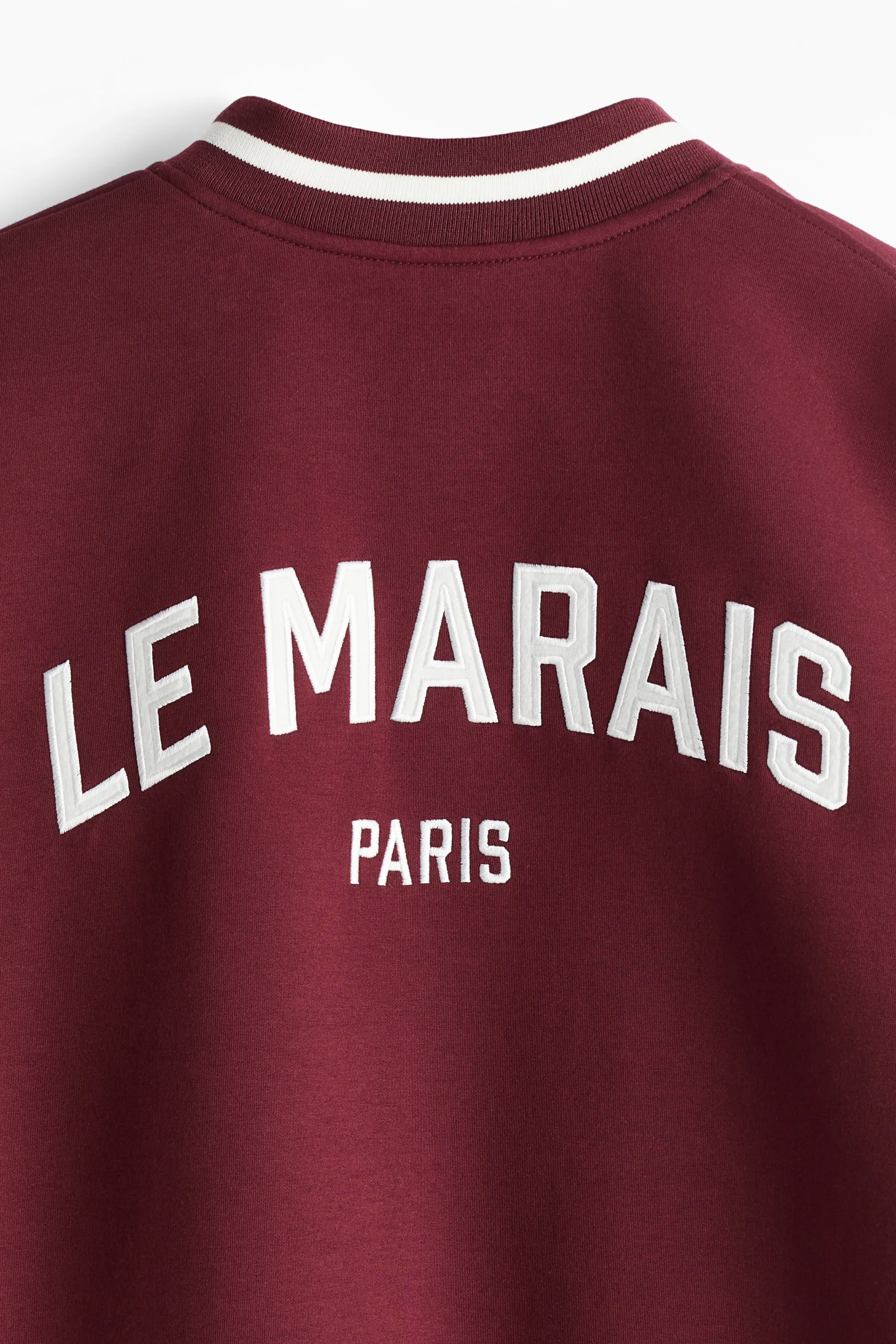 Motif-detail baseball jacket - Bordeaux/color block