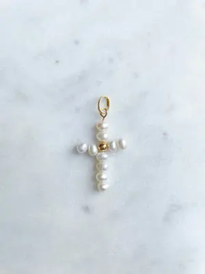 Nouveau ! ALHAJA Pendentif Croix et Perles — photo 3