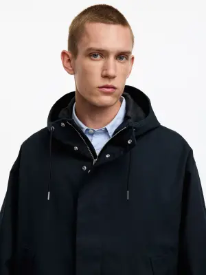 Parka à capuche - Bleu marine foncé — photo 4