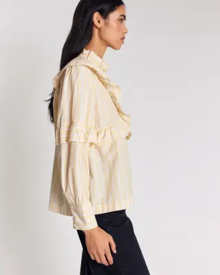 Blouse Amelia rayures jaunes — photo 4
