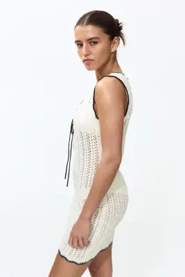 Robe de plage en maille pointelle - Blanc — photo 2