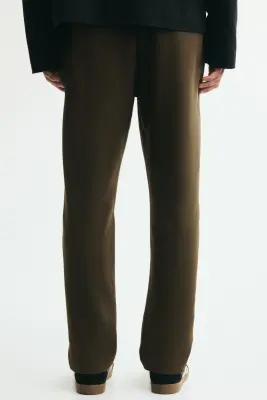 Pantalon jogger Regular Fit en interlock - Vert kaki foncé — photo 2