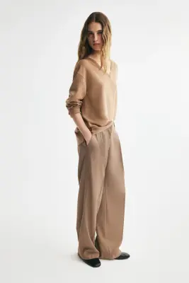 Pantalon chic à jambes droites - Beige foncé — photo 2