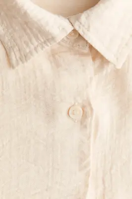 Chemise froissée en viscose mélangée - Beige clair — photo 4