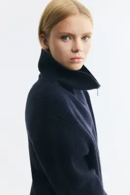 Pull à col zippé - Bleu marine — photo 2
