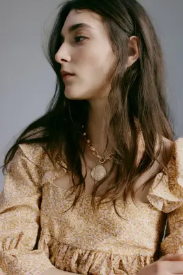 Blouse volantée - Beige/fleuri — photo 2