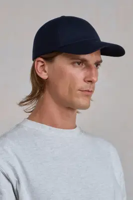 Casquette '6 panel' - Laine Bleu Marine — photo 3