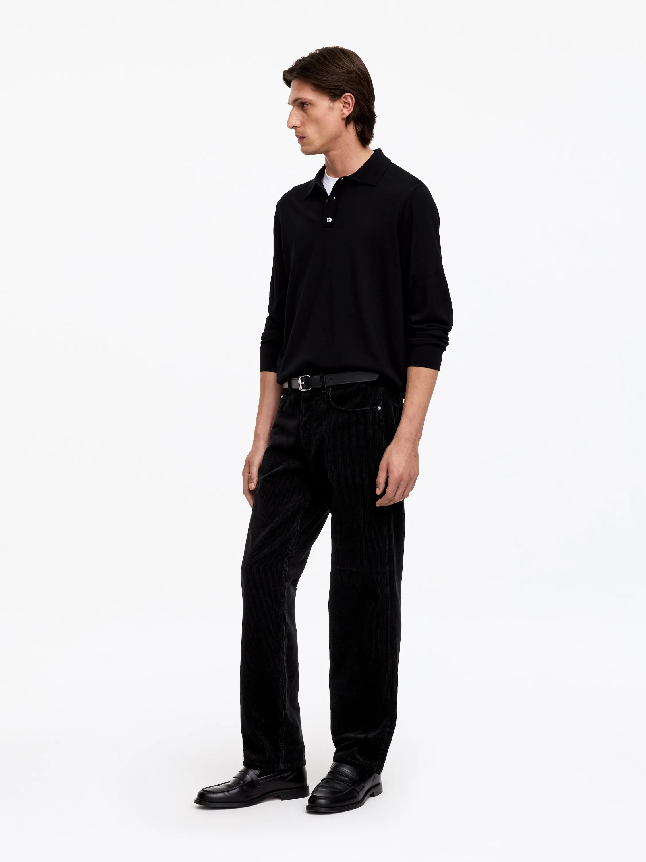 Pantalon ample en velours côtelé OCEAN - Noir