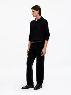 Pantalon ample en velours côtelé OCEAN - Noir — photo 1