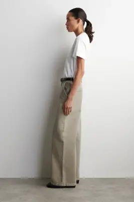 PANTALON LARGE EN DENIM - GRIS — photo 2