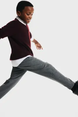 Pantalon jogger avec plis - Gris foncé — photo 2